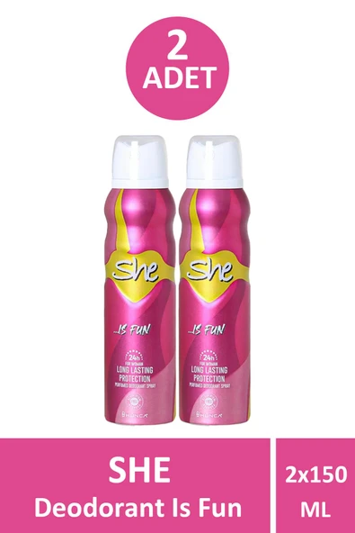 She Is Fun For Women Deodorant Sprey 150 ml 2 Adet