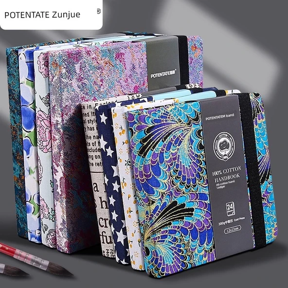 Pamuklu 300g Defter - Orta Mavi - Orta Kalınlık - 12x12cm - 4