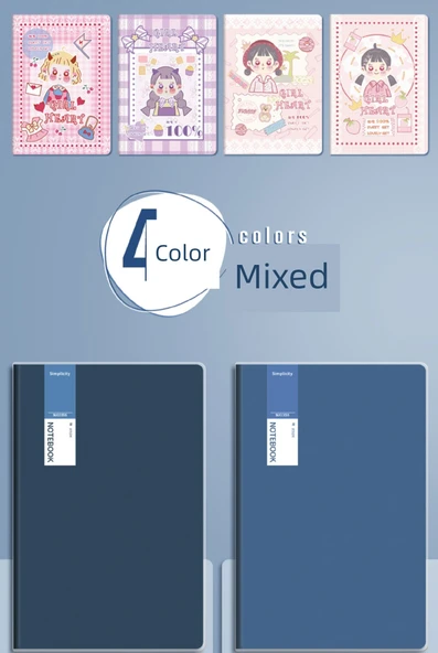 A5 Defter - 120 Sayfa - 4 Adet - 8
