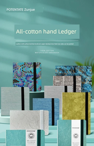 Pamuklu 300g Defter - İzlenim Tozu - Orta Kalınlık - 16x16cm - 7