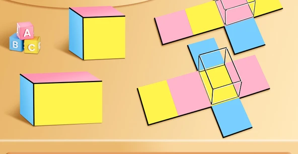 Beşinci Sınıf Matematik Öğretim Araçları - Kare-Dikdörtgen (Manyetik Model) + 20 Manyetik Küp - 6