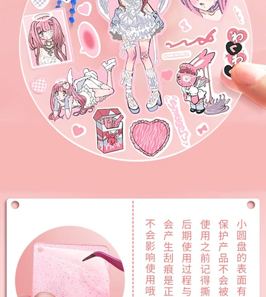 Şeffaf Akrilik Goo Ka Disk 15cm - Pembe Okul Çantası Kız - 8