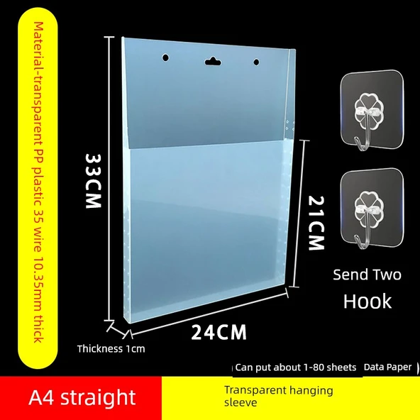 (24*33*1cm) Şeffaf A4 Dikey Askılı Kutu 10 Paket