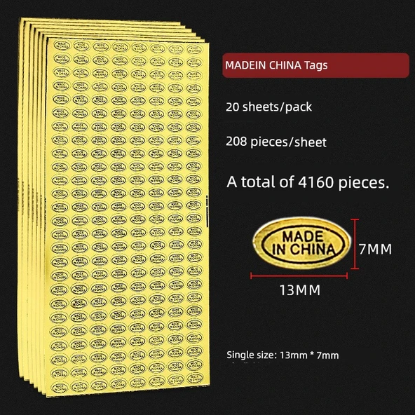 Yeniden Kullanılabilir Altın Etiket - Ekonomik İnce Altın - 4160 Parça - 1 Paket - 20 Sayfa