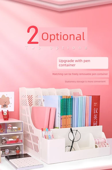 Ofis Dosya Kutusu - Büyük Kalın Beyaz - 4 Sütun - Kalem Kutulu - 8