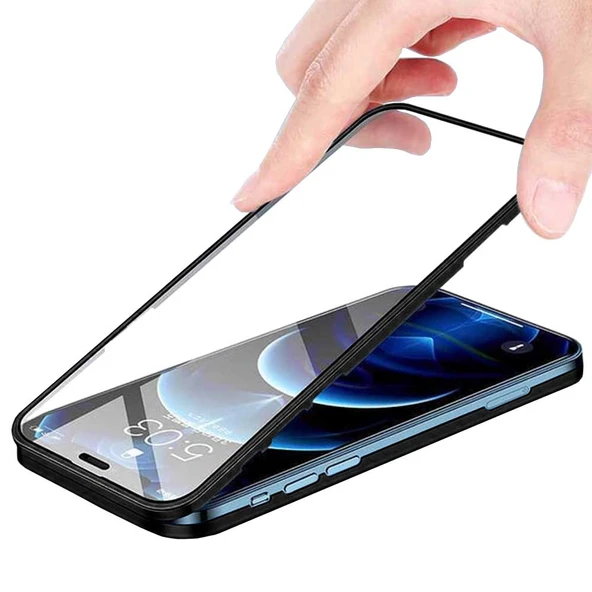 Apple iPhone 13 Pro Uyumlu 360 Derece Tam Kaplayan Cam Kapak Kılıf - 2