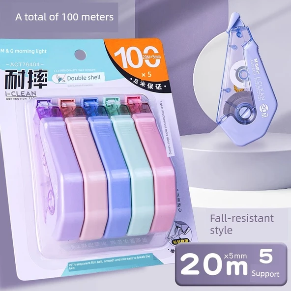Morandi Stil Düzeltme Bandı - Morandi Renk - Düşme Direnci - 20m [5 Paket] - Toplam 100m