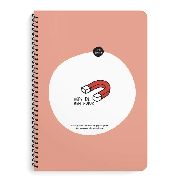 Hisli Şeyler A4 Spiralli Kareli Defter - Hepsi de Beni Bulur