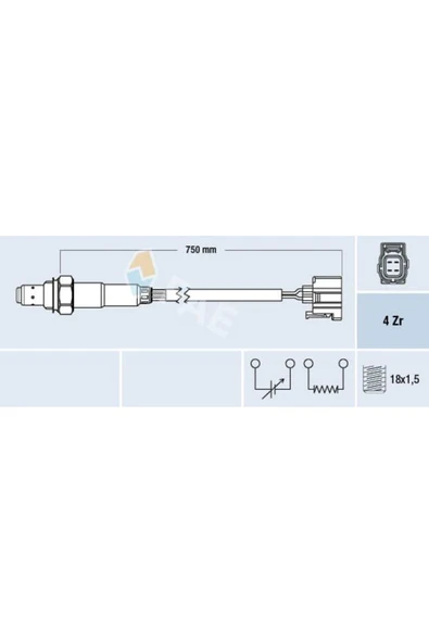 FAE 77339 OKSIJEN SENSORU KATALIZATOR SONRASI W204 11-14 W212 09-13 C207 10-13 R172 11-- ürün görseli