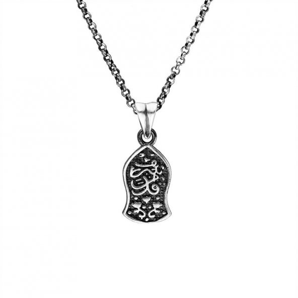 Nalı Şerif 925 Ayar Gümüş Bayan Kolye - Resim 2