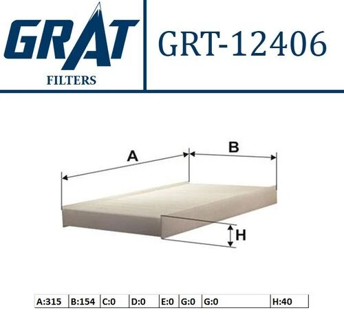 Grat 12406  Polen Filtresi 407 04- / C5 04- C6 05- ürün görseli 1