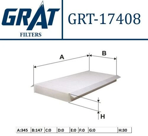 Grat 17408  Polen Filtresi Fiesta IV 95- Ka 97- Puma 97- / 121 96- Mazda 121
