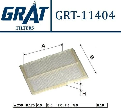 Grat 11404  Polen Filtresi Megane I 96-03 Ac ürün görseli 1