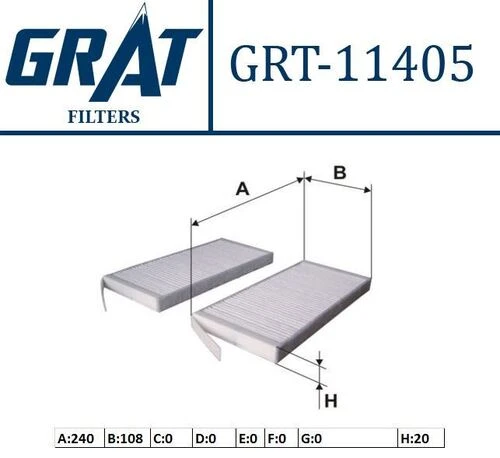 Grat 11405  Polen Filtresi Kangoo II 08- Master III IV 10- / Movano B 10- Çıftlı ürün görseli 1