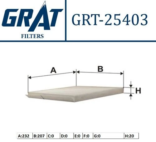 Grat 25403  POLEN FİLTRESİ AVEO 04- KALOS 02- ürün görseli 1