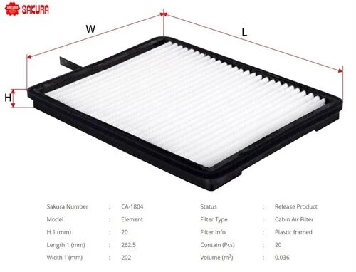 Sakura CA1804 Polen Filtresi Primera P11 96- Terrano 96- ürün görseli 1