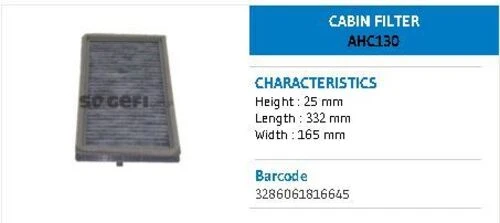 Purflux AHC130 Polen Filtresi Bmw 5Seri 88-95 (E34)7Seri 86-94 (E32)