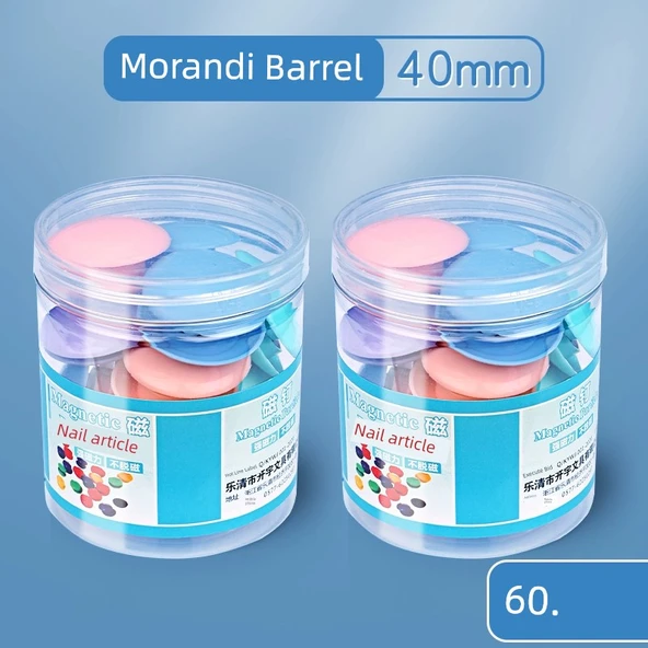 Yuvarlak Renkli Güçlü Magnetik Parçalar - [40mm] 60 adet 2 silindirde