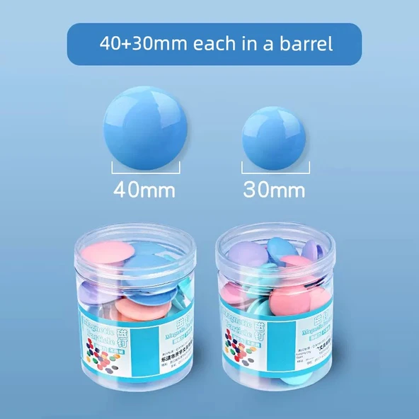 Yuvarlak Renkli Güçlü Magnetik Parçalar - [30+40mm] her silindirde 80 adet