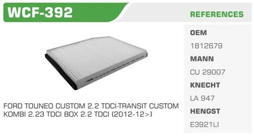 Winkel WCF -392 Polen Filtresi Tourneo Custom 12- Transit V363 14- ürün görseli 1