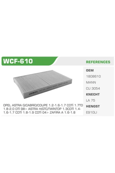 Winkel WCF -610 Polen Filtresi Astra G H Zafira A 99-05 - 1