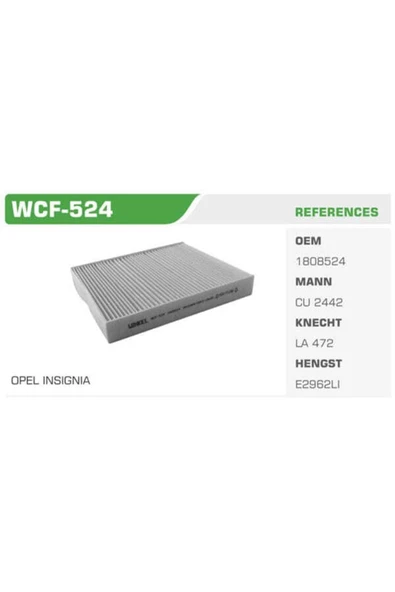 Winkel WCF Wcf-524 Polen Filtresi Astra J 09-12 Insignia 09-12 Zafira C 11- Merıva B 10- Cascada 13- Mok ürün görseli 1