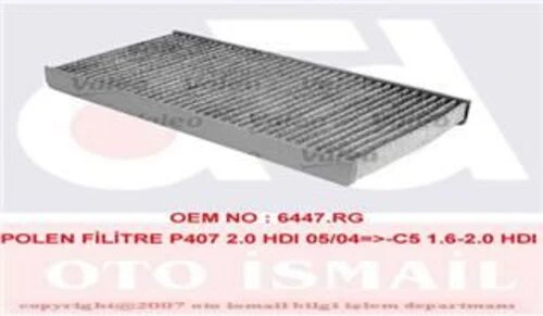 Valeo 698884  Polen Filtresi 407 04- / C5 04- C6 05- Karbonlu ürün görseli 1