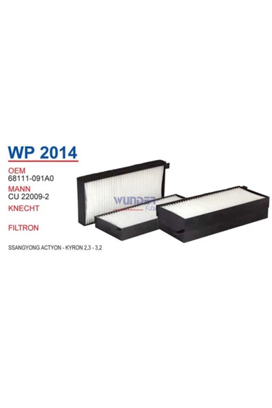 Wunder WP2014 Polen Filtresi Actyon Kyron Sports I II - 1