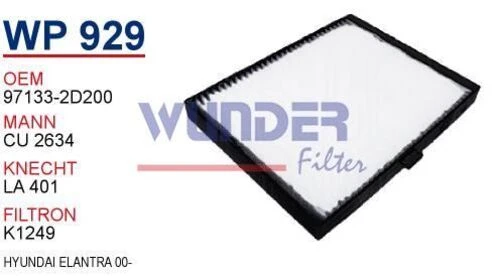Wunder WP929 Polen Filtresi Elantra 00-06 - 1
