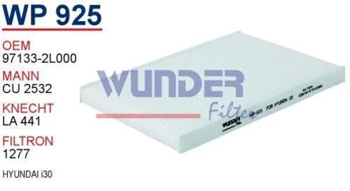 Wunder WP925 Polen Filtresi Hyundai İ30 - 1