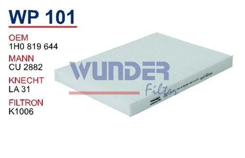 Wunder WP101 Polen Filtresi Volkswagen Golf 4 - Bora 1.4-1.6-1.8 Polo III