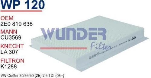 Wunder WP120 Polen Filtresi Crafter Sprinter 06- Cu3569 Fn0038 ürün görseli 1