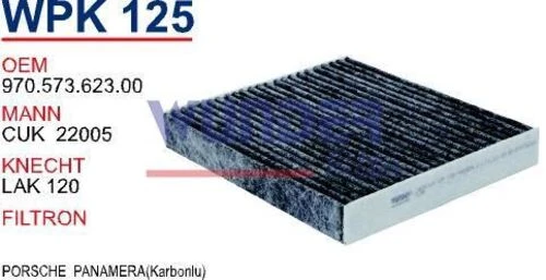 Wunder WPK125 Polen Filtresi Porsche Panamera 3,0-3,6-4,8 Turbo ürün görseli 1
