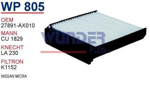 Wunder WP805 Polen Filtresi Nissan Micra ürün görseli 1