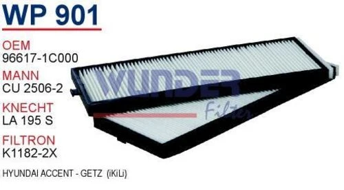 Wunder WP901 Polen Filtresi Accent Admire 03-06 Getz 00- Çıftlı ürün görseli 1