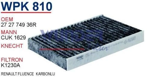 Wunder WPK810 Wpk810 Polen Filtresi - Renault Fluence 540124217 ürün görseli 1