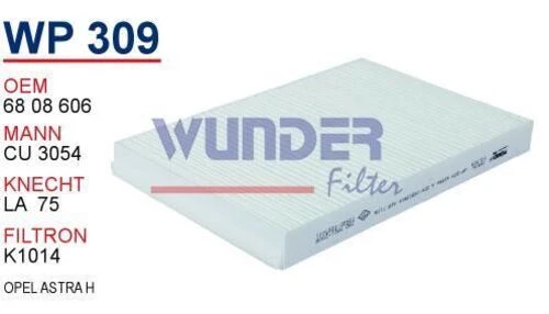 Wunder WP309 Polen Filtresi Opel Astra G/H - Zafira A ürün görseli 1