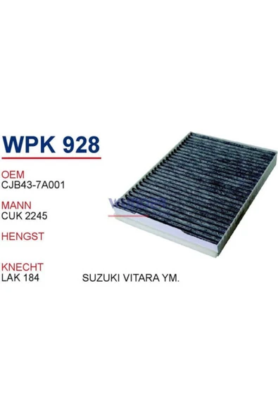 Wunder WPK928 Wpk928 Polen Filtresi - Suzuki Grand Vitara 540124157