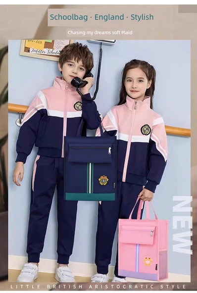 Oxford Kumaş Okul Çantası - K-Style Britanya Rüzgarı - Sakura Pembe (Geliştirilmiş Kalınlık) - 10