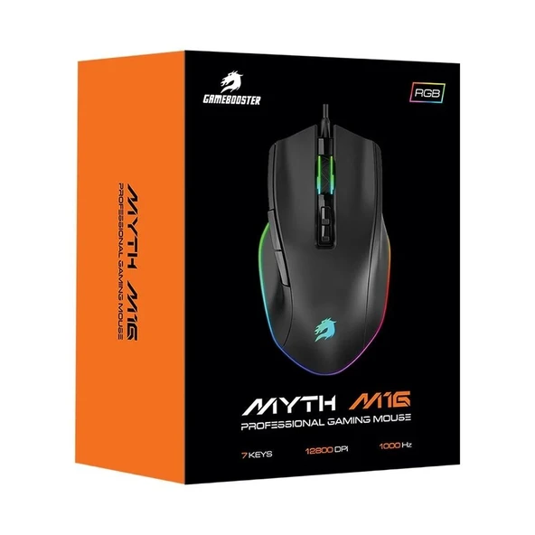 GameBooster M16 Myth RGB Siyah Usb Profesyonel Oyun Mouse - Resim 5