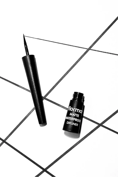 FLORMAR Suya Dayanıklı Mat Dipliner (SİYAH) - Waterproof Dipliner - 001 Black - 8690604536481 - 6