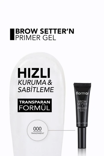 FLORMAR Sabitleyici Ve Renk Koruyucu Şeffaf Kaş Bazı - Brow Setter & Primer Gel - 000 - 8682536034814 - 4