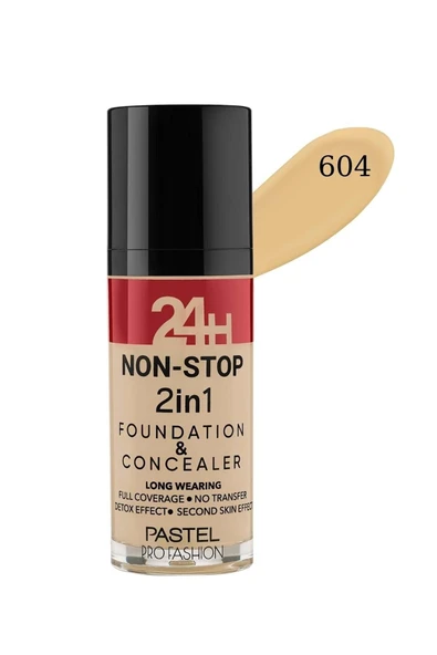 PASTEL 24h Non-stop 2in1 Foundation & Concealer - Fondöten & Kapatıcı 604 Vanilla ürün görseli