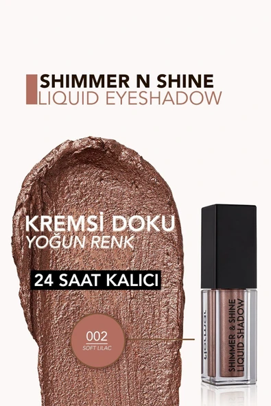 FLORMAR Metalik Likit Göz Farı (Lila) - Shimmer & Shine Liquid Shadow - 002 Soft Lilac - 8682536003100 - 4