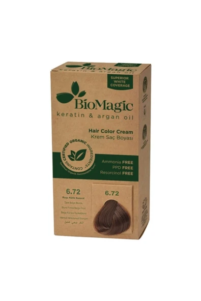 BIOMAGIC Saç Boyası Koyu Küllü Kumral No: 6.72 - 1