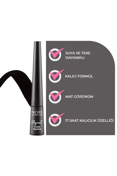 NOTE Elegant Matte Dipliner Waterproof Suya Dayanıklı - 03 Navy Blue - Mavi - 2
