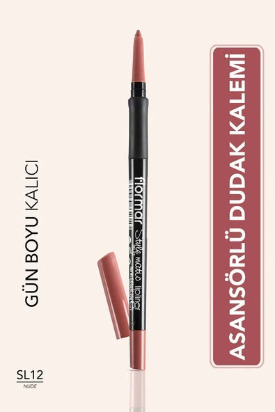 FLORMAR Suya Dayanıklı Asansörlü Dudak Kalemi (Nude) - Stylematic Lipliner - SL12 - 8690604497089