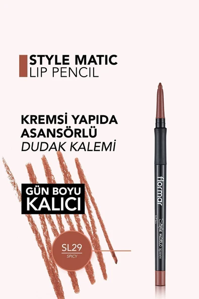 FLORMAR Dudak Kalemi - Stylematic Lipliner Sl29 Spicy 47000044-sl29 - 4