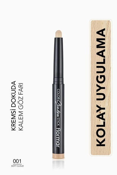FLORMAR Suya Dayanıklı Kremsi Kalem Far -color Shadow Stick -001 Soft Cloud-8682536039413