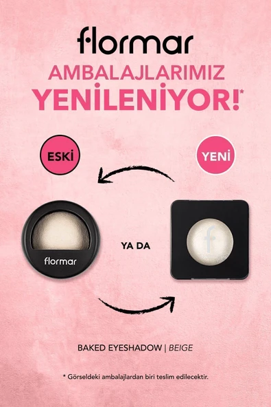 FLORMAR Yoğun Işıltılı Göz Farı - Baked Eyeshadow -001 Beige- 8682536052344 - 2